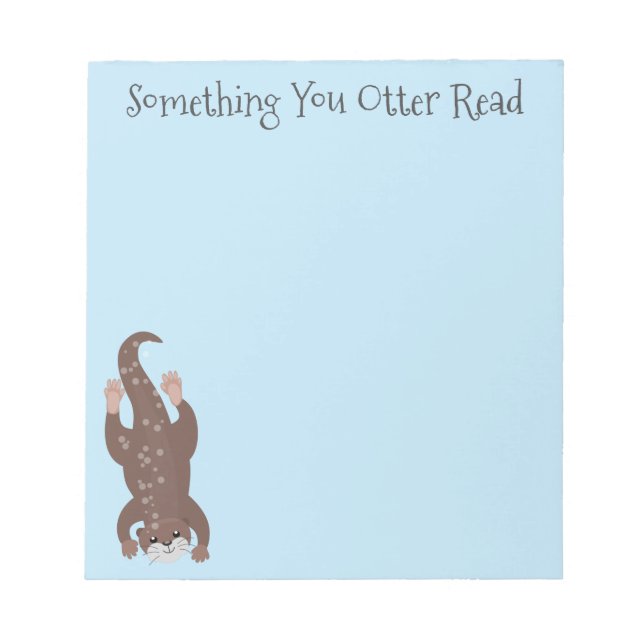 Bloc De Notas Ilustracion personalizado de buceo con nutria (Frente)