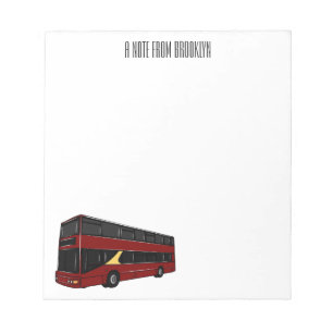 Bloc De Notas Ilustracion personalizado de bus de dos pisos