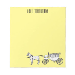 Bloc De Notas ilustracion personalizado de caballos y carruajes 