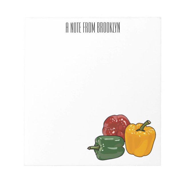 Bloc De Notas Ilustracion personalizado de Capsicum (Frente)