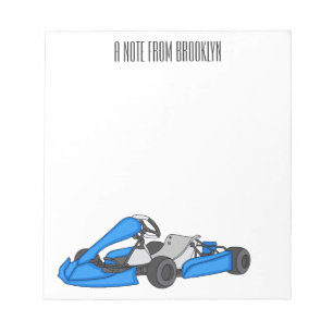 Bloc De Notas Ilustracion personalizado de carreras de Kart