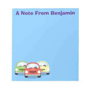 Bloc De Notas Ilustracion personalizado de coches Cute kawaii