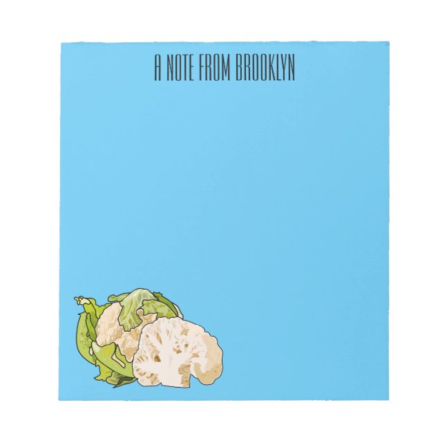 Bloc De Notas Ilustracion personalizado de coliflor (Frente)
