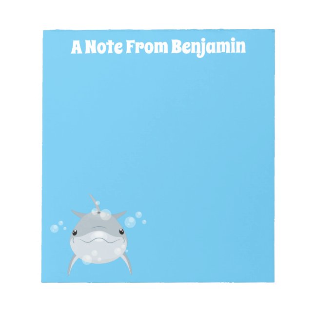 Bloc De Notas Ilustracion personalizado de delfines kawaii (Frente)