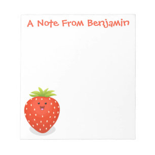 Bloc De Notas Ilustracion personalizado de fresa cute kawaii