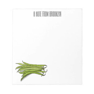 Bloc De Notas Ilustracion personalizado de frijol verde