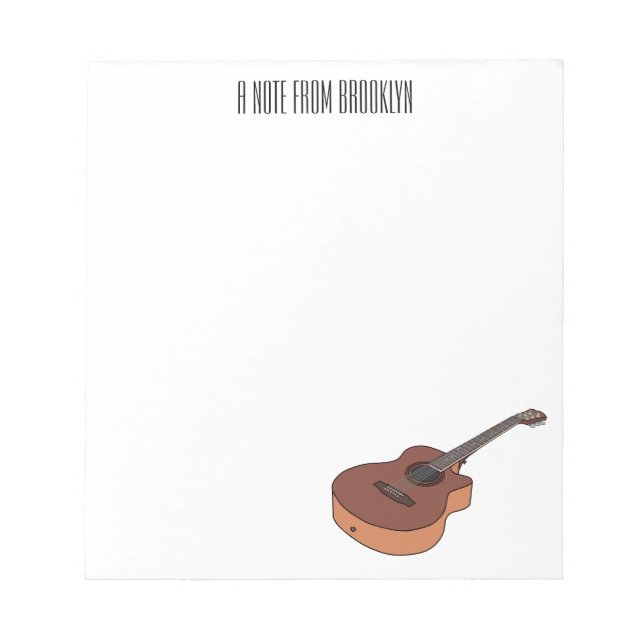Bloc De Notas Ilustracion personalizado de guitarra acústica (Frente)