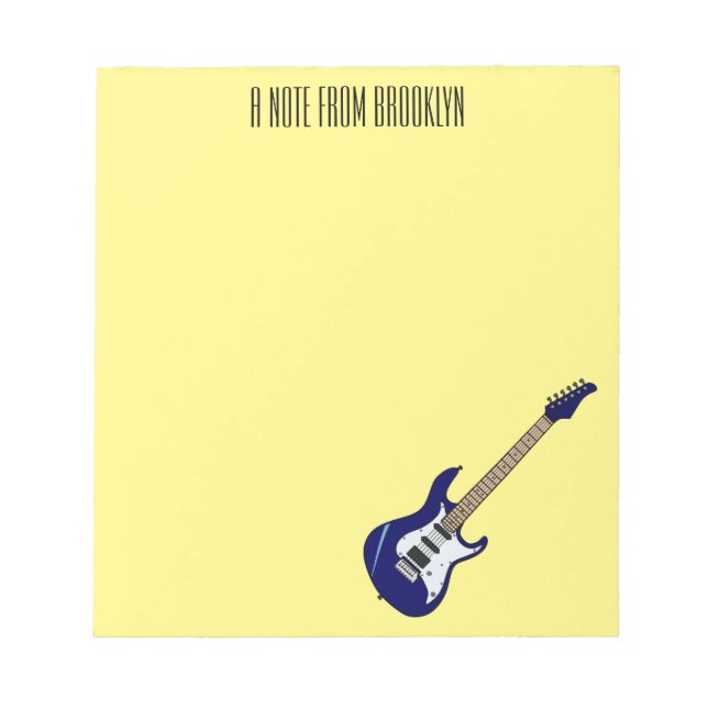 Bloc De Notas Ilustracion personalizado de guitarra eléctrica (Frente)