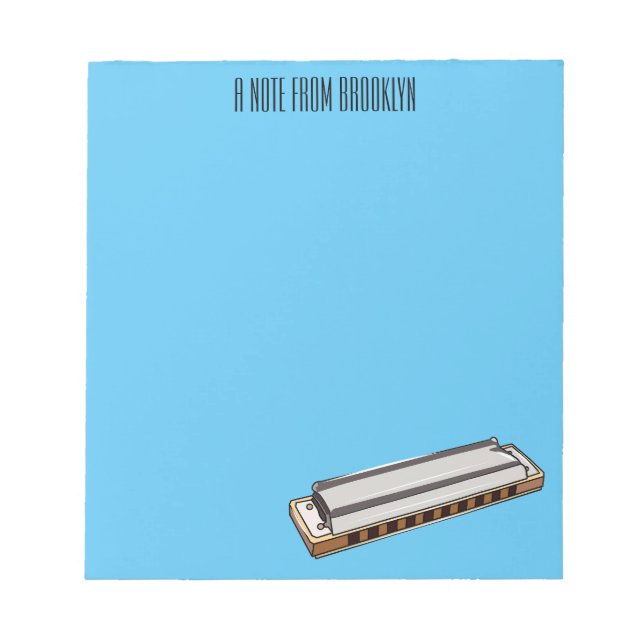 Bloc De Notas Ilustracion personalizado de Harmonica (Frente)