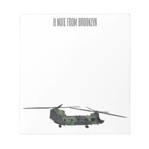 Bloc De Notas Ilustracion personalizado de helicóptero del ejérc