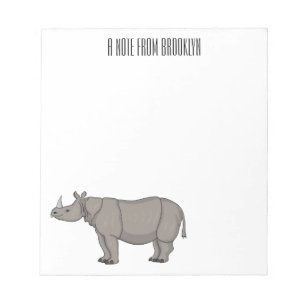 Bloc De Notas Ilustracion personalizado de Javan rhinoceros
