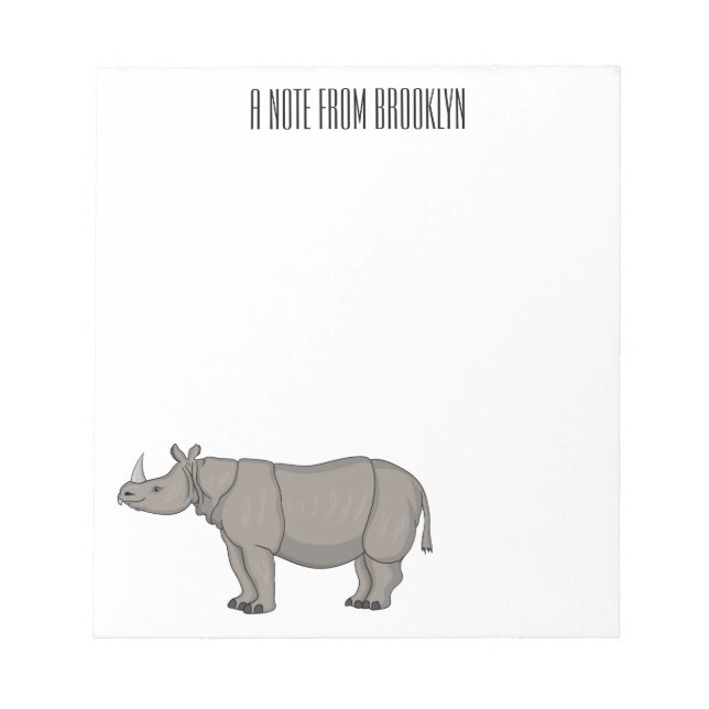 Bloc De Notas Ilustracion personalizado de Javan rhinoceros (Frente)