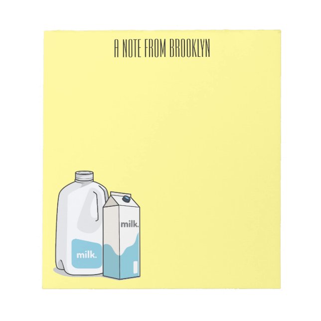 Bloc De Notas Ilustracion personalizado de leche (Frente)