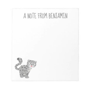 Bloc De Notas Ilustracion personalizado de leopardo de las nieve