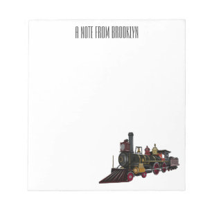 Bloc De Notas Ilustracion personalizado de locomotora de vapor