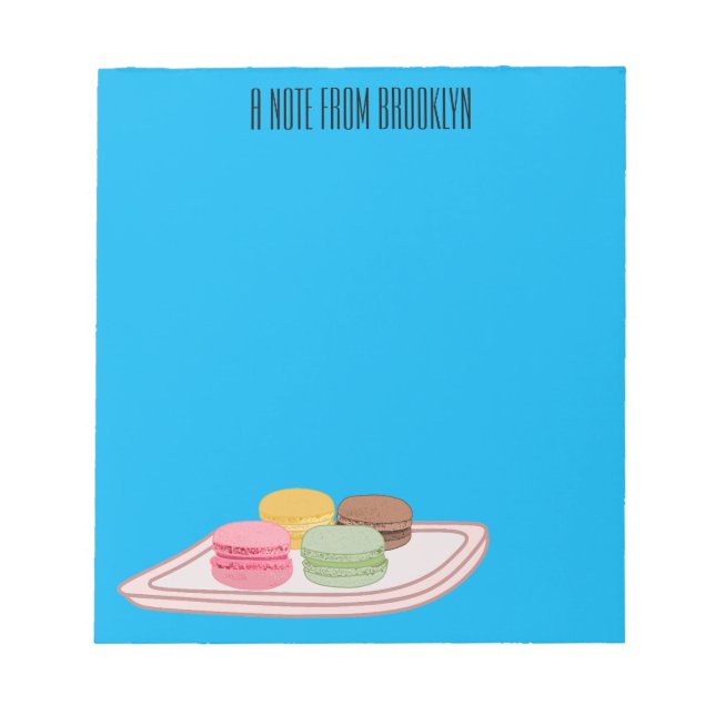 Bloc De Notas Ilustracion personalizado de Macaron (Frente)