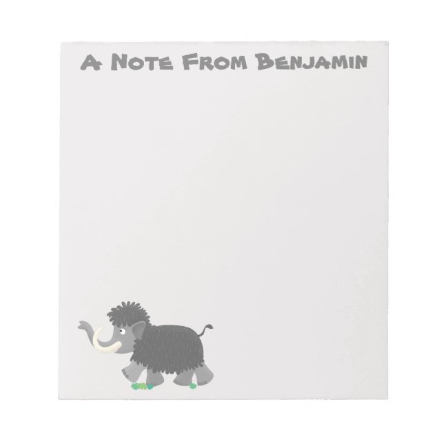 Bloc De Notas Ilustracion personalizado de mamut torpe (Frente)