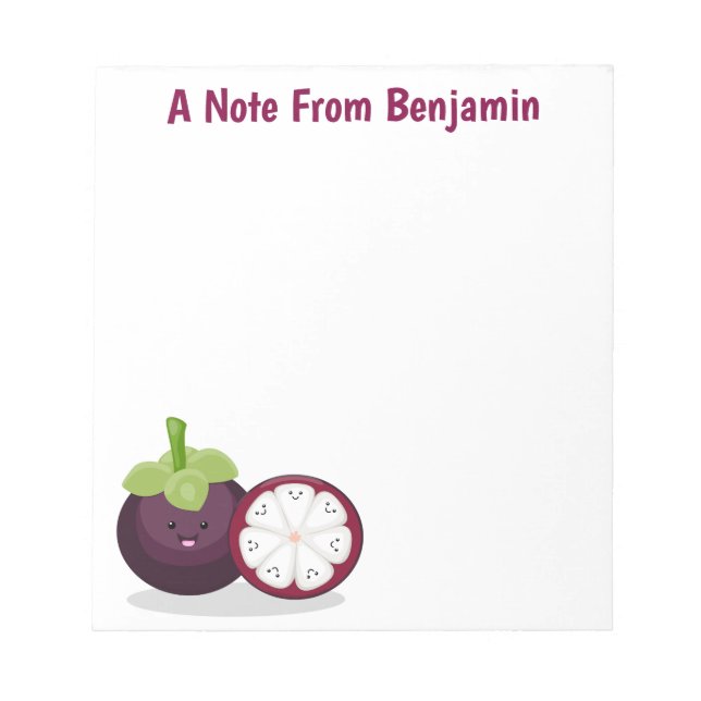 Bloc De Notas Ilustracion personalizado de mangostino morado (Frente)