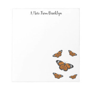 Bloc De Notas Ilustracion personalizado de mariposa monarca