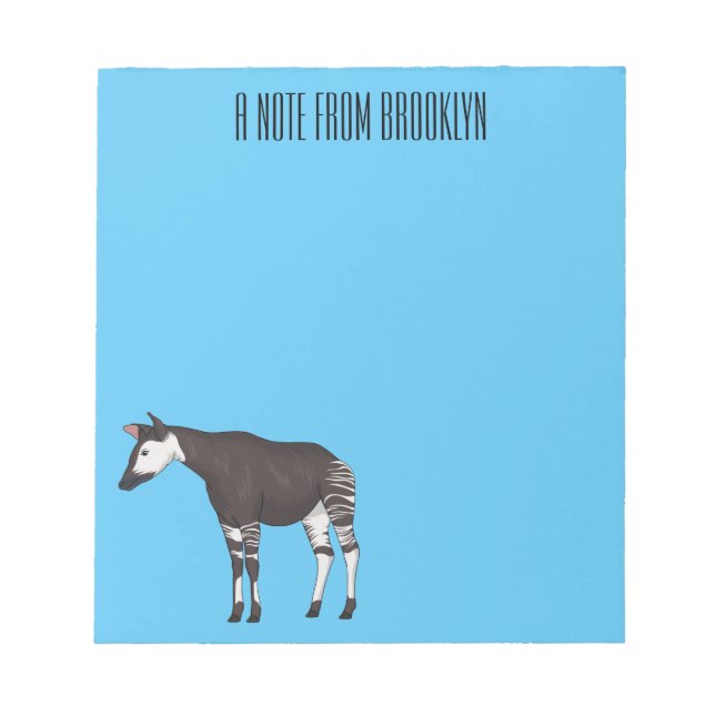 Bloc De Notas Ilustracion personalizado de Okapi (Frente)