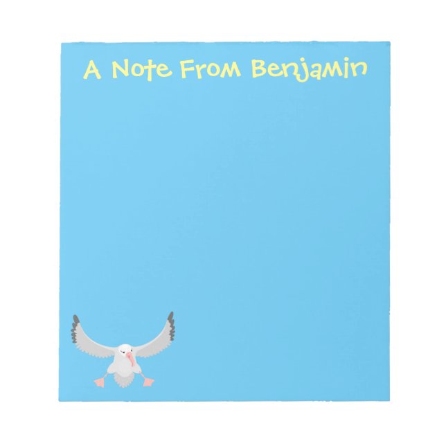 Bloc De Notas Ilustracion personalizado de pájaro de albatross (Frente)
