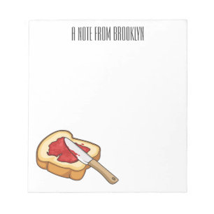 Bloc De Notas Ilustracion personalizado de pan y mermelada
