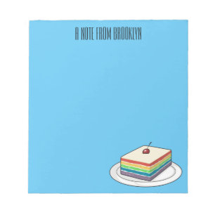Bloc De Notas Ilustracion personalizado de pastel de arcoiris
