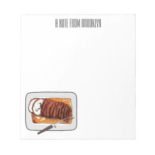 Bloc De Notas Ilustracion personalizado de pavo asado