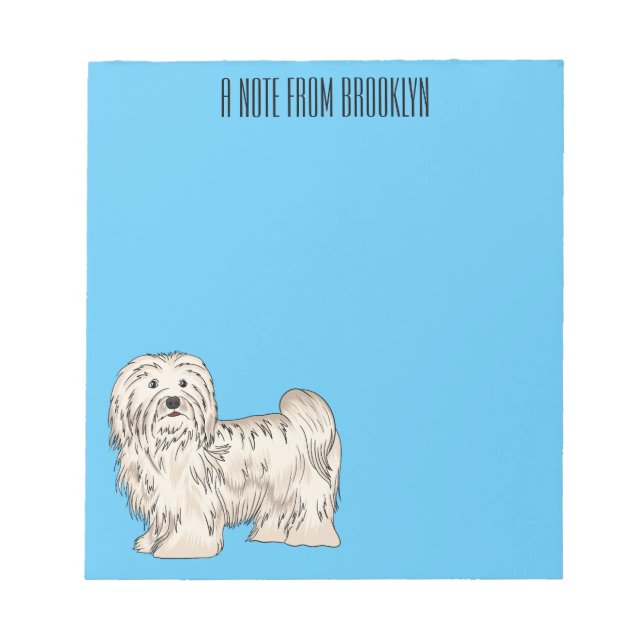 Bloc De Notas Ilustracion personalizado de perro de La Habana (Frente)