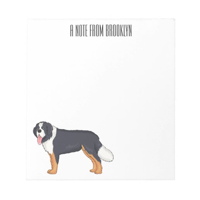 Bloc De Notas Ilustracion personalizado de perro de montaña de B (Frente)