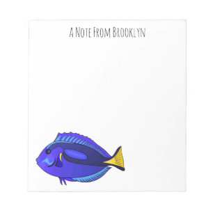 Bloc De Notas Ilustracion personalizado de pescado tang azul