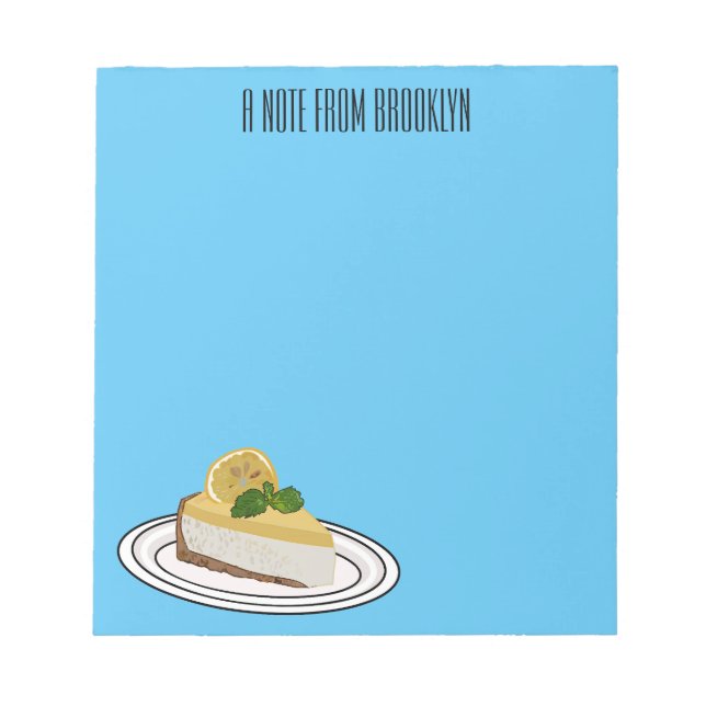 Bloc De Notas Ilustracion personalizado de queso de limón (Frente)