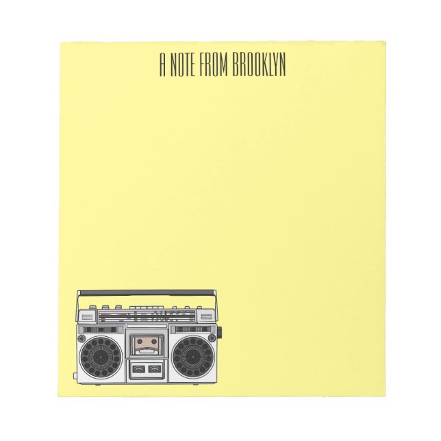 Bloc De Notas Ilustracion personalizado de radio (Frente)
