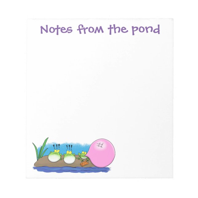 Bloc De Notas Ilustracion personalizado de ranas graciosas (Frente)