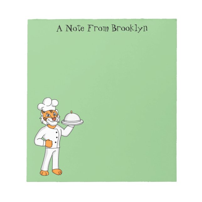 Bloc De Notas Ilustracion personalizado de tigre gracioso (Frente)