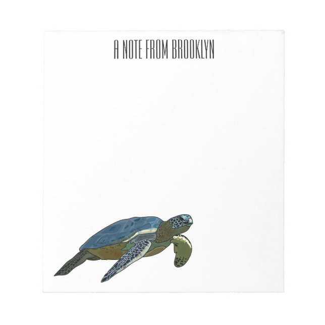 Bloc De Notas Ilustracion personalizado de tortugas marinas (Frente)