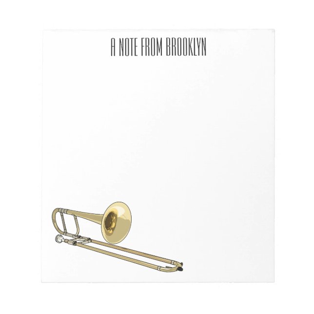 Bloc De Notas Ilustracion personalizado de Trombone (Frente)