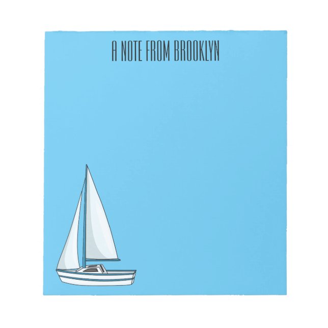 Bloc De Notas Ilustracion personalizado de velero (Frente)