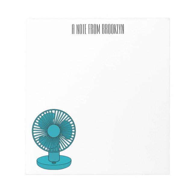 Bloc De Notas Ilustracion personalizado de ventilador (Frente)