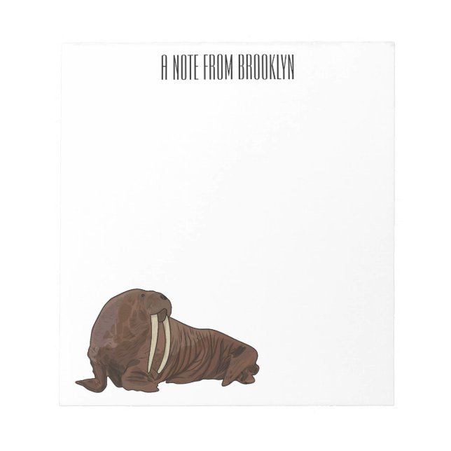 Bloc De Notas Ilustracion personalizado de Walrus (Frente)