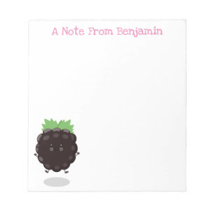 Bloc De Notas Ilustracion personalizado de zarzamora feliz