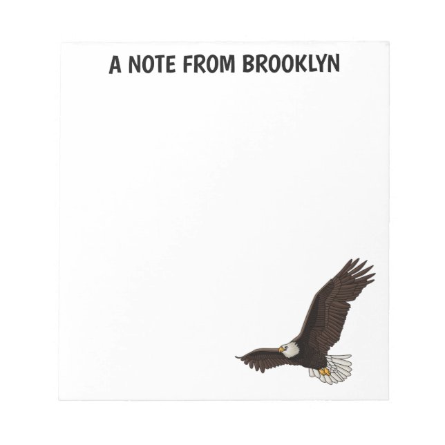 Bloc De Notas Ilustracion personalizado del águila calva (Frente)