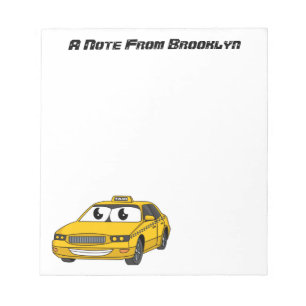 Bloc De Notas Ilustracion personalizado divertido de taxi amaril