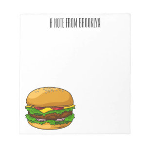 Bloc De Notas Ilustracion personalizado Hamburger