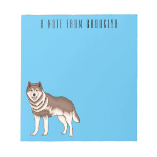 Bloc De Notas Ilustracion personalizado husky siberiano