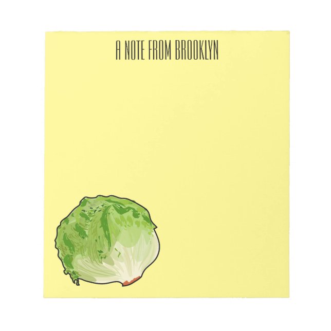 Bloc De Notas Ilustracion personalizado Lettuce (Frente)