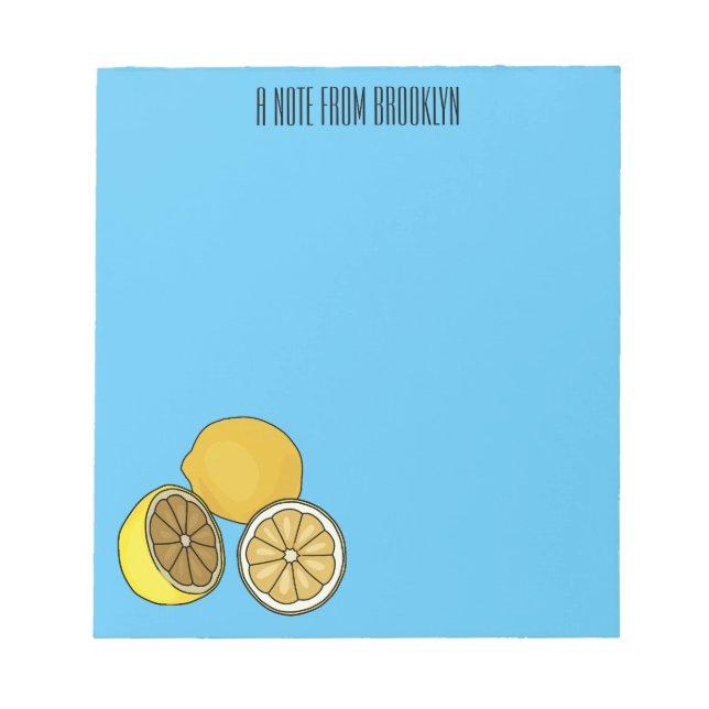 Bloc De Notas Ilustracion personalizado limón (Frente)