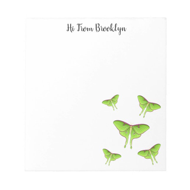 Bloc De Notas Ilustracion personalizado Luna Moth (Frente)
