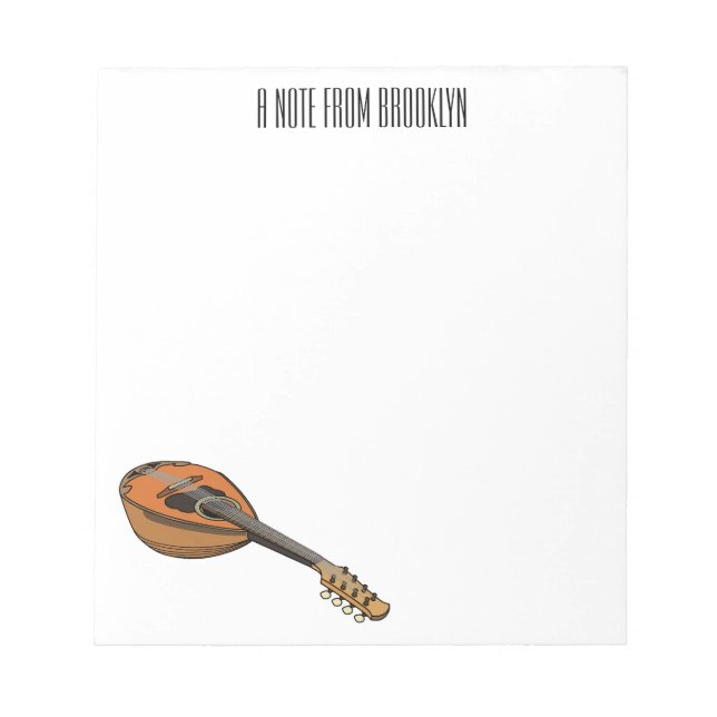 Bloc De Notas Ilustracion personalizado Mandolin (Frente)