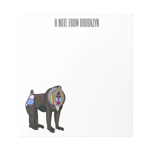 Bloc De Notas Ilustracion personalizado Mandrill (Frente)